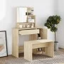 Juego de tocador color roble Sonoma 86,5x35x136 cm de , Tocadores para dormitorios - Ref: Foro24-3114149, Precio: 114,77 €, D...