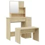 Juego de tocador color roble Sonoma 86,5x35x136 cm de , Tocadores para dormitorios - Ref: Foro24-3114149, Precio: 114,77 €, D...
