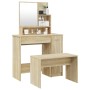 Juego de tocador color roble Sonoma 86,5x35x136 cm de , Tocadores para dormitorios - Ref: Foro24-3114149, Precio: 120,41 €, D...
