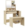 Juego de tocador color roble Sonoma 86,5x35x136 cm de , Tocadores para dormitorios - Ref: Foro24-3114149, Precio: 120,41 €, D...