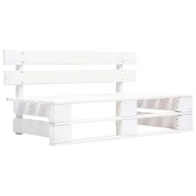 White wooden garden pallet bench by , garden benches - Ref: Foro24-45759, Price: 82,70 €, Discount: %