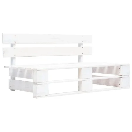 White wooden garden pallet bench by , garden benches - Ref: Foro24-45759, Price: 96,36 €, Discount: %