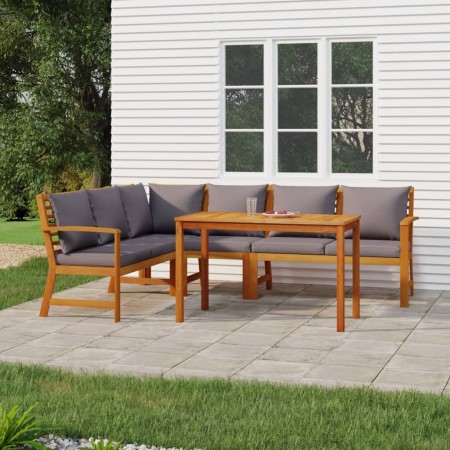 Juego comedor jardín y cojines 5 piezas madera maciza de acacia de , Conjuntos de jardín - Ref: Foro24-3154967, Precio: 700,3...
