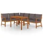 Garden dining set and cushions 5 pieces solid acacia wood by , Garden sets - Ref: Foro24-3154967, Price: 661,04 €, Discount: %