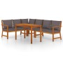 Juego comedor jardín y cojines 5 piezas madera maciza de acacia de , Conjuntos de jardín - Ref: Foro24-3154967, Precio: 700,3...