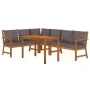 Garden dining set and cushions 5 pieces solid acacia wood by , Garden sets - Ref: Foro24-3154967, Price: 661,04 €, Discount: %