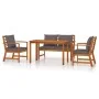 Juego comedor de jardín 4 pzas con cojines madera maciza acacia de , Conjuntos de jardín - Ref: Foro24-3154979, Precio: 474,0...