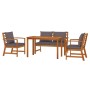 Juego comedor de jardín 4 pzas con cojines madera maciza acacia von , Gartensets - Ref: Foro24-3154979, Preis: 483,93 €, Raba...