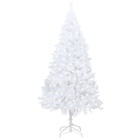 Árbol de Navidad con luces y ramas gruesas blanco 240 cm