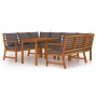 Juego comedor jardín y cojines 7 piezas madera maciza acacia de , Conjuntos de jardín - Ref: Foro24-3154975, Precio: 912,58 €...