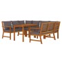 Juego comedor jardín y cojines 7 piezas madera maciza acacia de , Conjuntos de jardín - Ref: Foro24-3154975, Precio: 912,58 €...