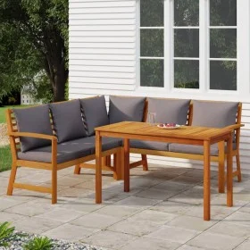 Garden dining set 4 pieces with solid acacia wood and cushions by , Garden sets - Ref: Foro24-3154963, Price: 560,02 €, Disco...