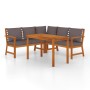 Garden dining set 4 pieces with solid acacia wood and cushions by , Garden sets - Ref: Foro24-3154963, Price: 561,98 €, Disco...