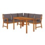 4-teiliges Garten-Esszimmerset mit Kissen aus massivem Akazienholz von , Gartensets - Ref: Foro24-3154963, Preis: 573,24 €, R...