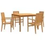 Juego de comedor para jardín 5 piezas madera maciza de teca de , Conjuntos de jardín - Ref: Foro24-3157912, Precio: 795,35 €,...