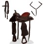 Montura occidental, cabezada y pechera cuero real 17" marrón de vidaXL, Monturas - Ref: Foro24-91349, Precio: 226,52 €, Descu...