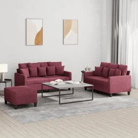 Sofa set with cushions 3 pieces red fabric by , Sofas - Ref: Foro24-3201662, Price: 407,17 €, Discount: %
