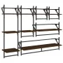 Wall shelves with bars 6 pcs oak brown engineered wood by , Shelves and shelves - Ref: Foro24-836272, Price: 69,77 €, Discoun...