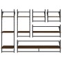 Wall shelves with bars 6 pcs oak brown engineered wood by , Shelves and shelves - Ref: Foro24-836272, Price: 72,70 €, Discoun...