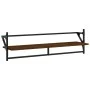 Wall shelves with bars 6 pcs oak brown engineered wood by , Shelves and shelves - Ref: Foro24-836272, Price: 69,77 €, Discoun...