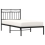 Estructura de cama con cabecero metal negro 90x190 cm de , Camas y somieres - Ref: Foro24-373683, Precio: 67,07 €, Descuento: %