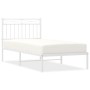 Bettgestell aus Metall mit weißem Kopfteil 90x200 cm von , Betten und Lattenroste - Ref: Foro24-373733, Preis: 74,00 €, Rabat...