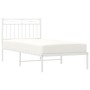Bettgestell aus Metall mit weißem Kopfteil 90x200 cm von , Betten und Lattenroste - Ref: Foro24-373733, Preis: 74,00 €, Rabat...