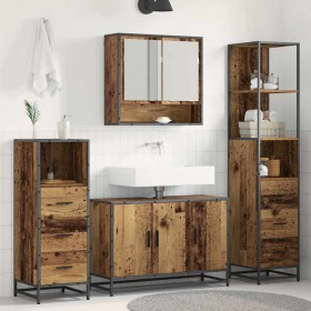 Juego de muebles de baño con cajón 3 pcs Madera envejecida en Muebles de baño | Comprar online en Foro24