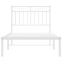 Estructura de cama de metal con cabecero blanco 90x200 cm de , Camas y somieres - Ref: Foro24-373733, Precio: 72,95 €, Descue...