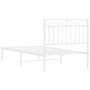 Bettgestell aus Metall mit weißem Kopfteil 90x200 cm von , Betten und Lattenroste - Ref: Foro24-373733, Preis: 74,00 €, Rabat...