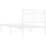 Estructura de cama de metal con cabecero blanco 90x200 cm de , Camas y somieres - Ref: Foro24-373733, Precio: 72,75 €, Descue...