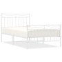 White metal bed frame with headboard and footboard 100x190 cm by , Beds and slatted bases - Ref: Foro24-373752, Price: 74,15 ...