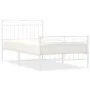 White metal bed frame with headboard and footboard 100x190 cm by , Beds and slatted bases - Ref: Foro24-373752, Price: 73,24 ...