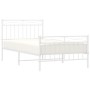 White metal bed frame with headboard and footboard 100x190 cm by , Beds and slatted bases - Ref: Foro24-373752, Price: 74,15 ...