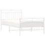 White metal bed frame with headboard and footboard 100x190 cm by , Beds and slatted bases - Ref: Foro24-373752, Price: 73,24 ...