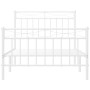 Bettgestell aus weißem Metall mit Kopf- und Fußteil 100x190 cm von , Betten und Lattenroste - Ref: Foro24-373752, Preis: 74,1...