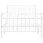 White metal bed frame with headboard and footboard 100x190 cm by , Beds and slatted bases - Ref: Foro24-373752, Price: 73,24 ...