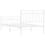 White metal bed frame with headboard and footboard 100x190 cm by , Beds and slatted bases - Ref: Foro24-373752, Price: 73,24 ...