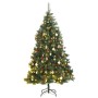 Árbol de Navidad artificial con bisagras 300 LED y bolas 210 cm