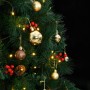 Árbol de Navidad artificial con bisagras 300 LED y bolas 210 cm