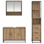 Juego de muebles de baño con cajón 3 pcs Roble artesanal en Muebles de baño | Comprar online en Foro24