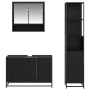 Juego de muebles de baño 3 pcs Roble Negro Madera de ingeniería en Muebles de baño | Comprar online en Foro24
