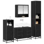 Juego de muebles de baño 4 pcs Roble Negro Madera de ingeniería