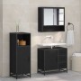 Juego de muebles de baño 3 pcs Roble Negro Madera de ingeniería en Muebles de baño | Comprar online en Foro24