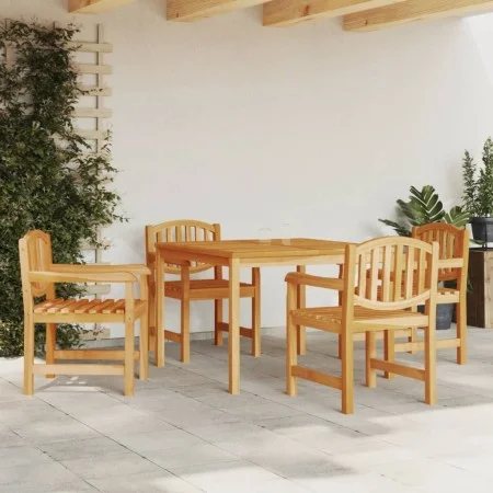 Juego de comedor para jardín 5 piezas madera maciza de teca de , Conjuntos de jardín - Ref: Foro24-3157926, Precio: 698,65 €,...