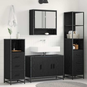 Juego de muebles de baño con cajón 3 pcs Roble artesanal
