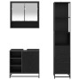 Juego de muebles de baño 3 pcs Roble Negro Madera de ingeniería