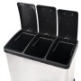 Recycling und Mülleimer mit Pedal Edelstahl 24 L von vidaXL, Mülltonnen und Mülltonnen - Ref: Foro24-50601, Preis: 101,12 €, ...