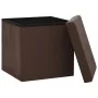 Brown PVC folding storage stool by , Folding stools and chairs - Ref: Foro24-338781, Price: 25,12 €, Discount: %