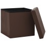 Taburete con almacenaje plegable marrón PVC de , Taburetes y sillas plegables - Ref: Foro24-338781, Precio: 27,91 €